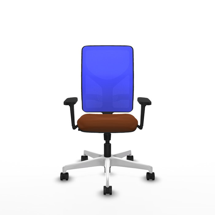 PIQUERAS Y CRESPO Silla de oficina Motilla con mecanismo Sincro, Marrón y Azul