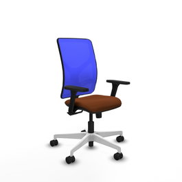 PIQUERAS Y CRESPO Silla de oficina Motilla con mecanismo Sincro, Marrón y Azul
