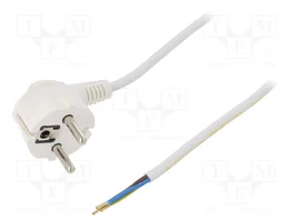 PLASTROL Cable de alimentación H03VV-F, OMY 3x0,75mm2 blanco 5m