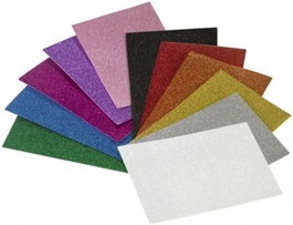 FAIBO Pack de 3 láminas de goma eva rojo efecto purpurina 40x60
