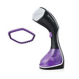 Tristar ST-8921 Vaporizador de Ropa, 1600W, Depósito 260ml, Vapor a Presión Extrafuerte, Elimina Arrugas y Bacterias, Incluye 2 Cabezales de Cepillo, Negro/Púrpura/Blanco
