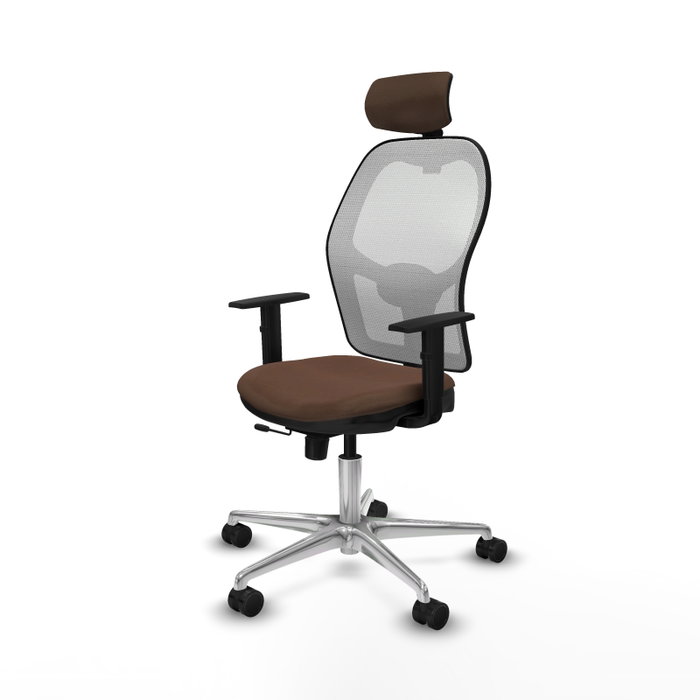 PIQUERAS Y CRESPO Silla de oficina Jorquera con mecanismo Sincro/Traslack, Marrón y Blanco PIQUERAS Y CRESPO Silla de oficina Jorquera con mecanismo Sincro/Traslack, Marrón y Blanco