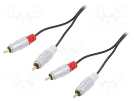 QOLTEC Cable RCA enchufe x2 ambos lados 1m