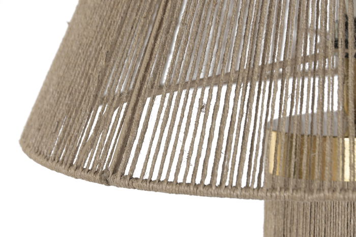 DKD Home Decor Lámpara Pie India lamps 2c25 Urban Ratan Marron Oro 40x40x157 cm