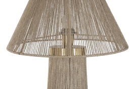 DKD Home Decor Lámpara Pie India lamps 2c25 Urban Ratan Marron Oro 40x40x157 cm