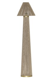 DKD Home Decor Lámpara Pie India lamps 2c25 Urban Ratan Marron Oro 40x40x157 cm