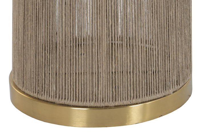 DKD Home Decor Lámpara Pie India lamps 2c25 Urban Ratan Marron Oro 40x40x157 cm