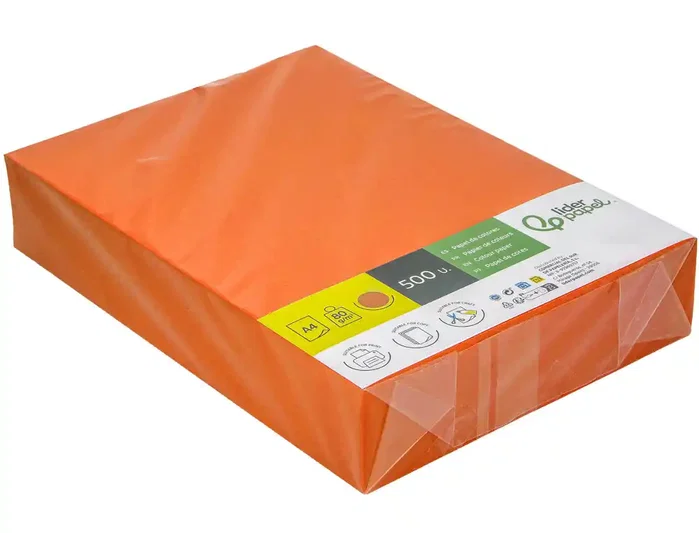 Liderpapel Papel de color naranja intenso Din A4 80 g