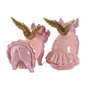 DKD Home Decor Figura de Cerdo de Resina Rosa Surtido de 2 Unidades