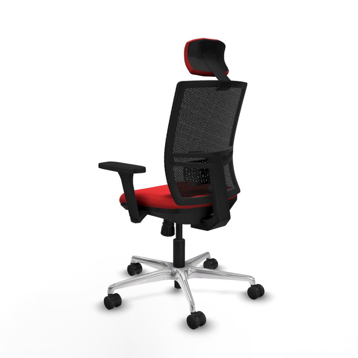 PIQUERAS Y CRESPO Silla de oficina Yunquera con Mecanismo Sincro, Rojo y Negro