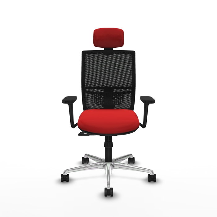 PIQUERAS Y CRESPO Silla de oficina Yunquera con Mecanismo Sincro, Rojo y Negro