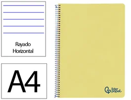 Liderpapel Cuaderno Espiral A4 Wonder Amarillo 80 Hojas 90g/m²