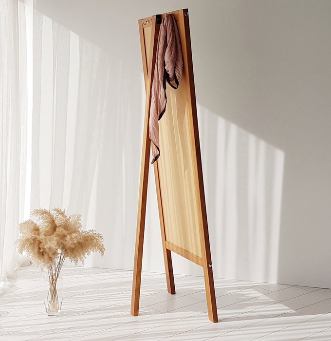 Hanah Home Espejo Cheval Madera Maciza Pino Roble 55x170 cm
