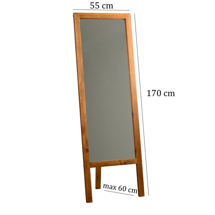Hanah Home Espejo Cheval Madera Maciza Pino Roble 55x170 cm