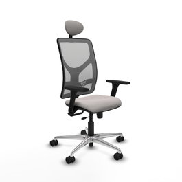 PIQUERAS Y CRESPO Silla de oficina Motilla con mecanismo Sincro/Traslack, Blanco y Gris