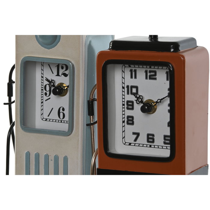 DKD Home Decor Reloj de Sobremesa Metal Gasoliner Surtido de 2 Unidades