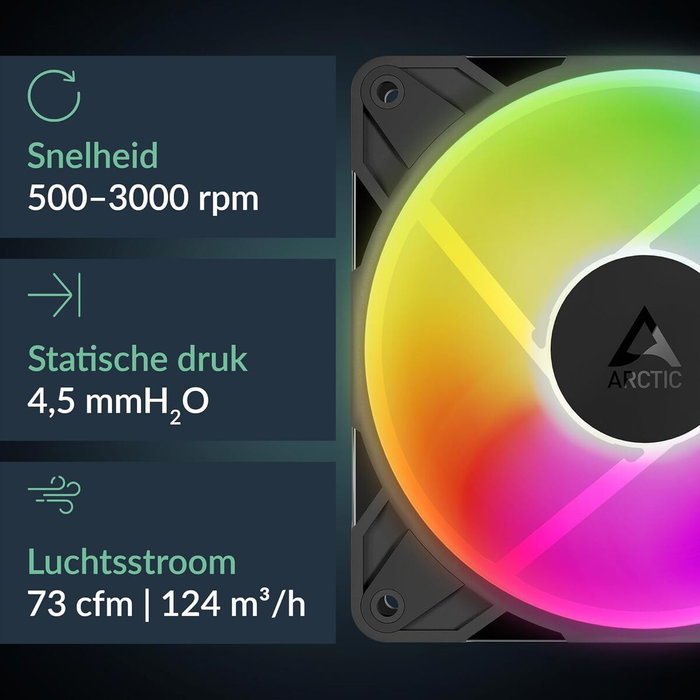 ARCTIC P12 Pro Reverse A-RGB Negro
