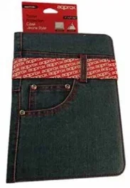 Approx Funda Universal para Tablet 9'' a 10.1'' en Tela Vaquera Azul y Rojo