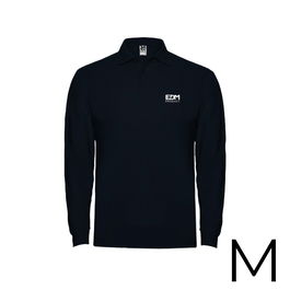Edm Polo Merchandising Negro Manga Larga Talla M 65% Poliéster 35% Algodón