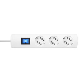 Kopp Base múltiple 3 tomas duoversal con interruptor, blanca