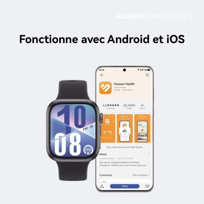 Huawei Watch Fit 4 Negro Fluoroelastómero