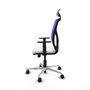 PIQUERAS Y CRESPO Silla de oficina Motilla con mecanismo Sincro/Traslack, Azul y Blanco
