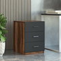 Hanah Home Vo15-Ba Conjunto Muebles Oficina Nogal y Antracita Tablero Melamina Mesa Estudio 140cm
