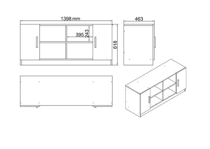 Hanah Home Vo15-Ba Conjunto Muebles Oficina Nogal y Antracita Tablero Melamina Mesa Estudio 140cm