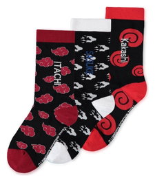 Naruto Pack de 3 Pares de Calcetines Sasuke, Kakashi, Itachi 39-42