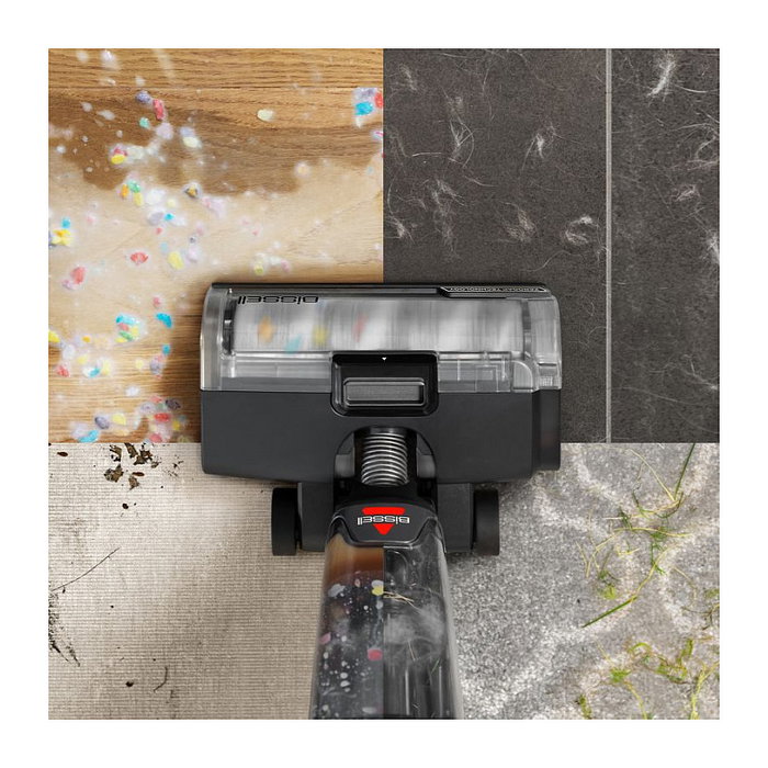 Bissell CrossWave Edge PRO 4000N Fregona Eléctrica, Aspiradora Vertical sin Bolsa, Limpia en Seco y Húmedo Alfombras y Suelos Duros, Color Negro, 0.63L