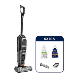 Bissell CrossWave Edge PRO 4000N Fregona Eléctrica, Aspiradora Vertical sin Bolsa, Limpia en Seco y Húmedo Alfombras y Suelos Duros, Color Negro, 0.63L