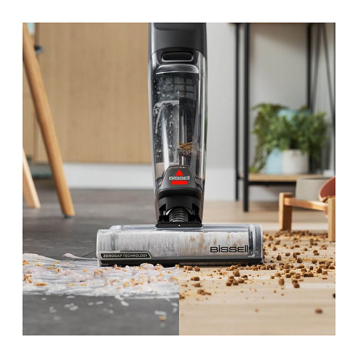 Bissell CrossWave Edge PRO 4000N Fregona Eléctrica, Aspiradora Vertical sin Bolsa, Limpia en Seco y Húmedo Alfombras y Suelos Duros, Color Negro, 0.63L