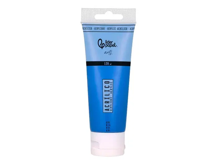 Liderpapel Pintura acrílica en tubo de plástico de 120 ml color Azul cian