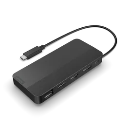 Lenovo 40B90000WW Base de Viaje USB-C para Dos Pantallas 4K Negro 100W