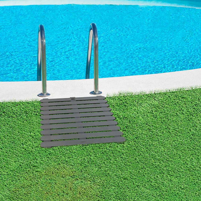 Wenko 22947100 Tarima de baño in/outdoor gris 55 x 55 cm plástico resistente antideslizante para ducha, baño, sauna y piscina