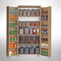 Hanah Home Guzzo Armario Multiusos Roble Oscuro, Mueble de Almacenamiento con Estantes, Ruedas y Fijación a Pared, 80x180x42 cm