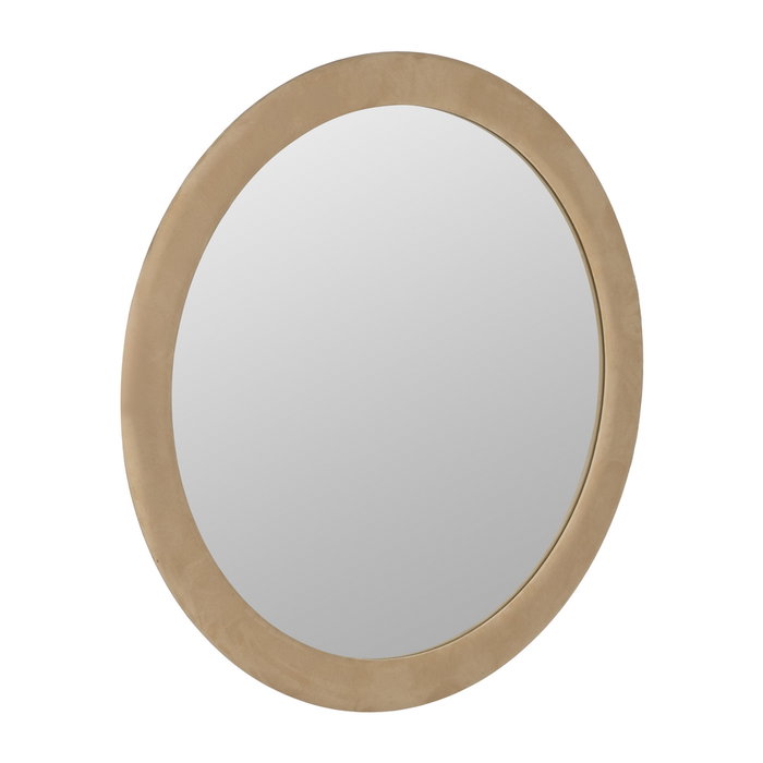 Espejo Redondo Beige Mdf-Tejido 120 X 4 X 120 cm