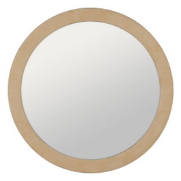 Ixia Espejo Redondo Beige MDF-Tejido 120 x 4 x 120 cm