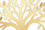 DKD Home Decor Decoración de Pared de Metal Árbol Dorado