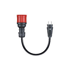 go-eCharger Adaptador go-e CH-04-30 para Gemini flex 11 kW, CEE rot Drehstrom 16A a toma doméstica, Negro/Rojo, 30cm