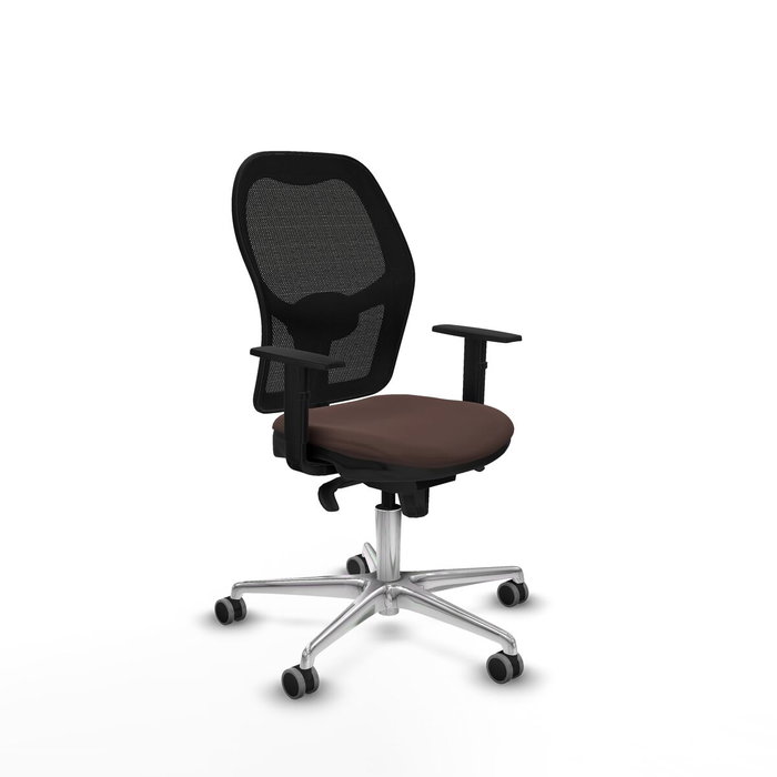 PIQUERAS Y CRESPO Silla de oficina Jorquera con mecanismo Sincro, Marrón y Negro PIQUERAS Y CRESPO Silla de oficina Jorquera con mecanismo Sincro, Marrón y Negro