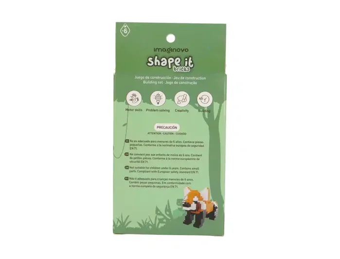Imaginovo Juego mini bloques de construcción Shape It Panda rojo 131 piezas