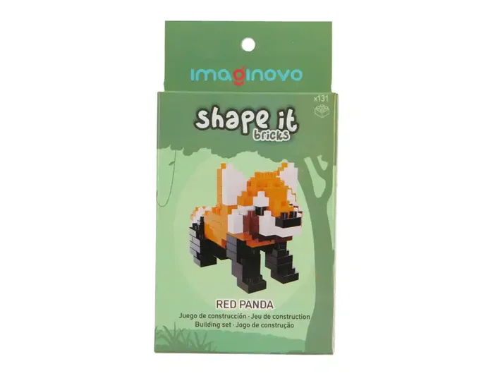 Imaginovo Juego mini bloques de construcción Shape It Panda rojo 131 piezas