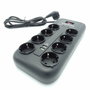 Cyberpower Regleta P0820SUD0-DE con 8 Tomas de Corriente y 2 USB Negra