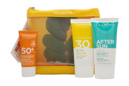 Clarins Essential Sun Care Travel Set 30ml Very High Protection Sun CreamSPF50 + 75ml Sun Care Cream + 75ml Soothing After Sun Balm