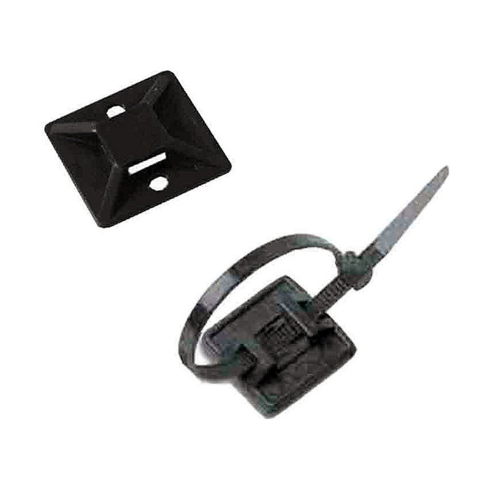 Lapafil Soporte adhesivo para brida, negro, 100 uds