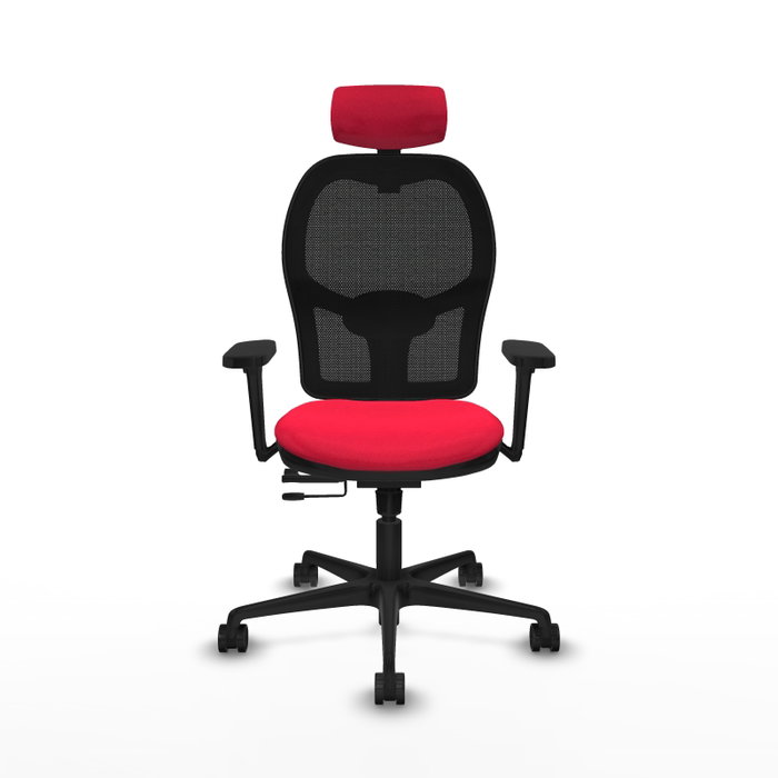 PIQUERAS Y CRESPO Silla de oficina Jorquera con mecanismo Sincro/Traslack Rojo y Negro