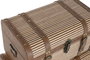 DKD Home Decor Set de 3 Baúles de PU y Bambú Marrón