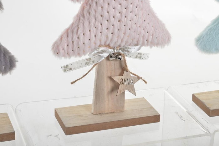 DKD Home Decor Árbol de Madera y Poliéster 16x6x39 cm Surtido de 3
