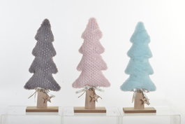 DKD Home Decor Árbol de Madera y Poliéster 16x6x39 cm Surtido de 3